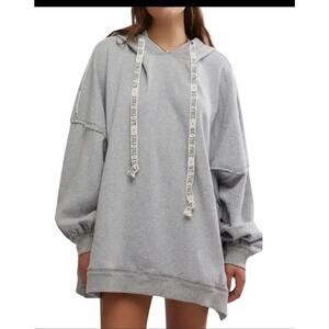 NWT Free People We the Free Hoodie Oversized Grey Size XL *No Drawstring*